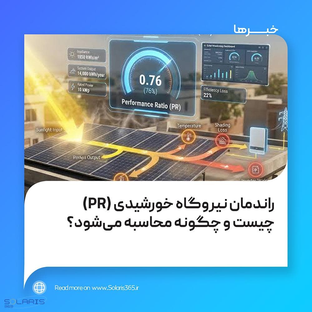 راندمان نیروگاه خورشیدی (PR) چیست و چگونه محاسبه میشود؟
